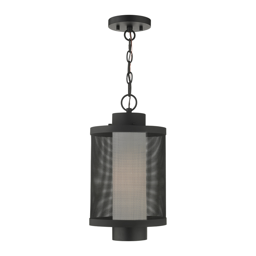 1 Lt Textured Black Pendant