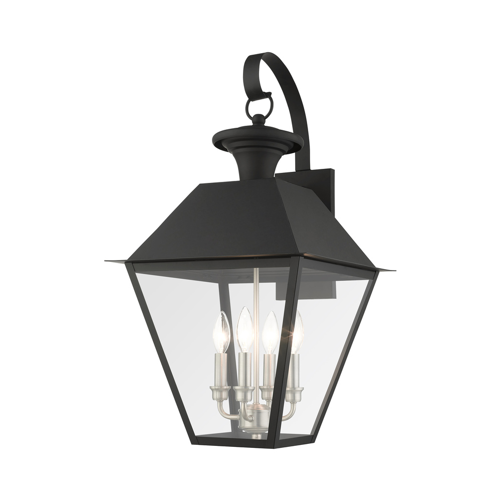 4 Lt Black Outdoor Wall Lantern