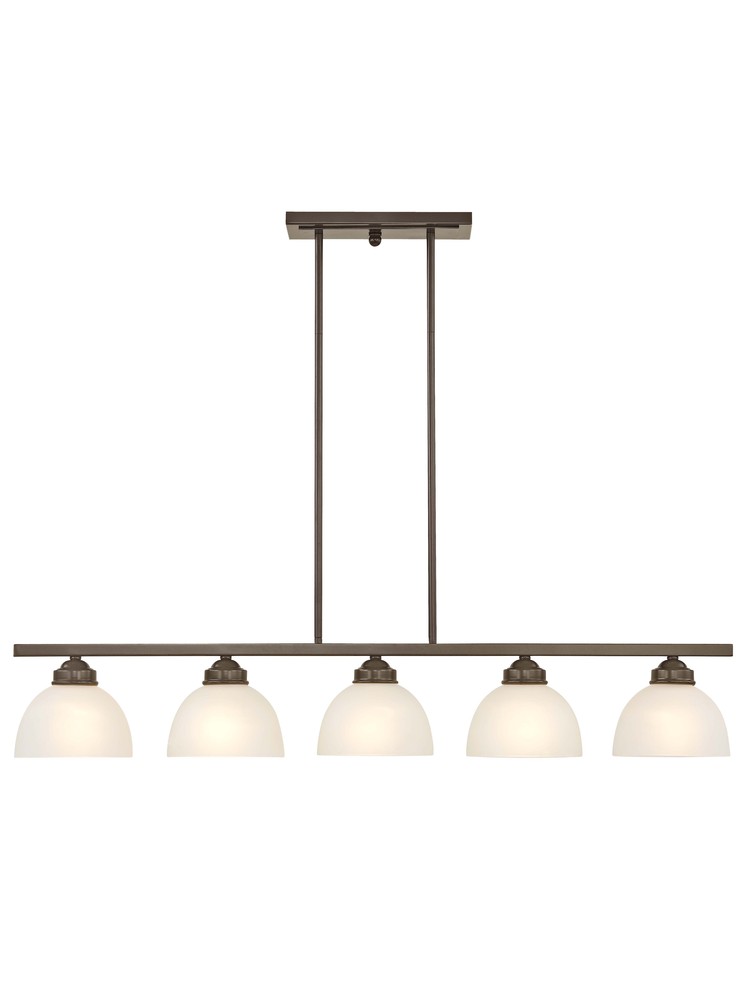 5 Light English Bronze Linear Chandelier