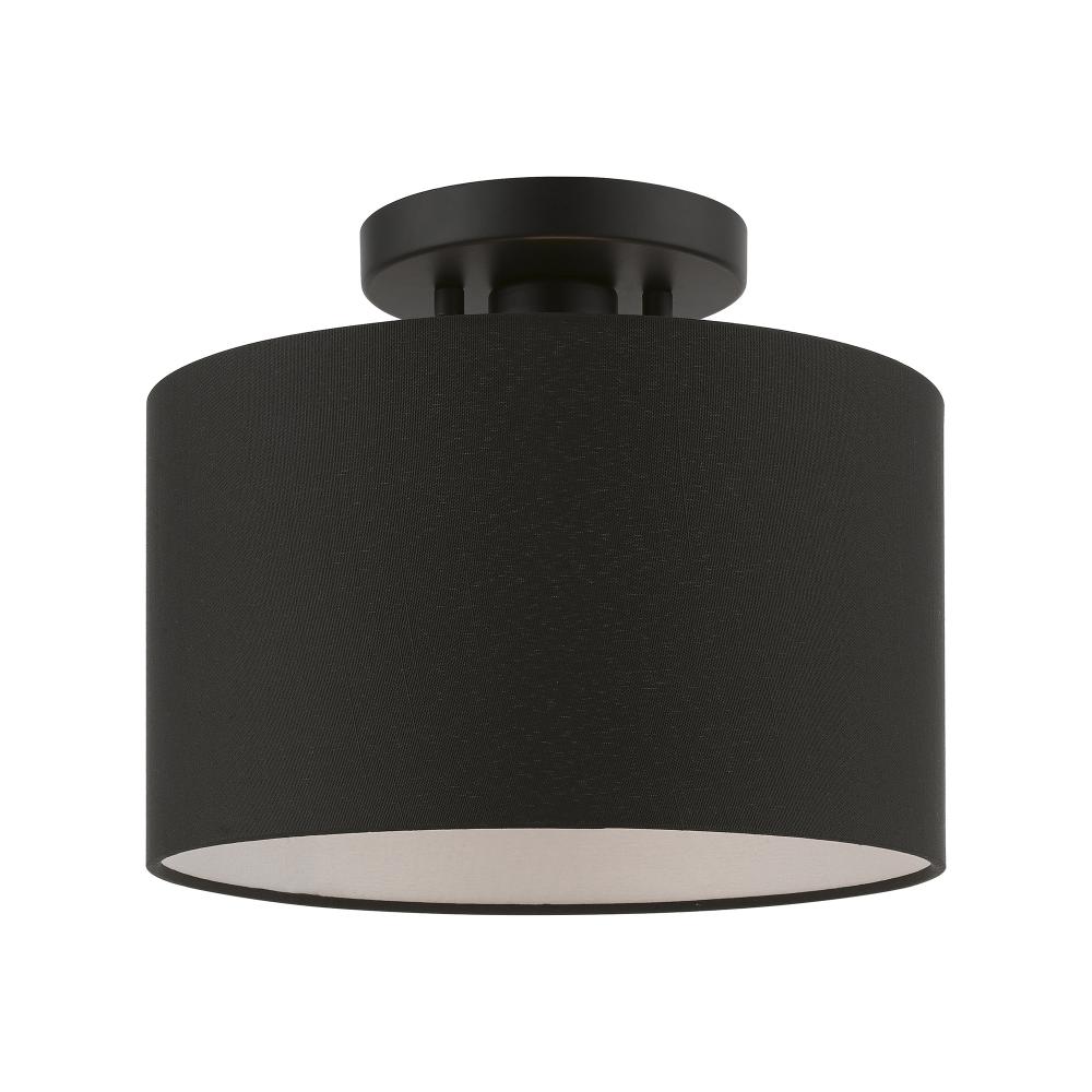 1 Light Black Small Semi-Flush