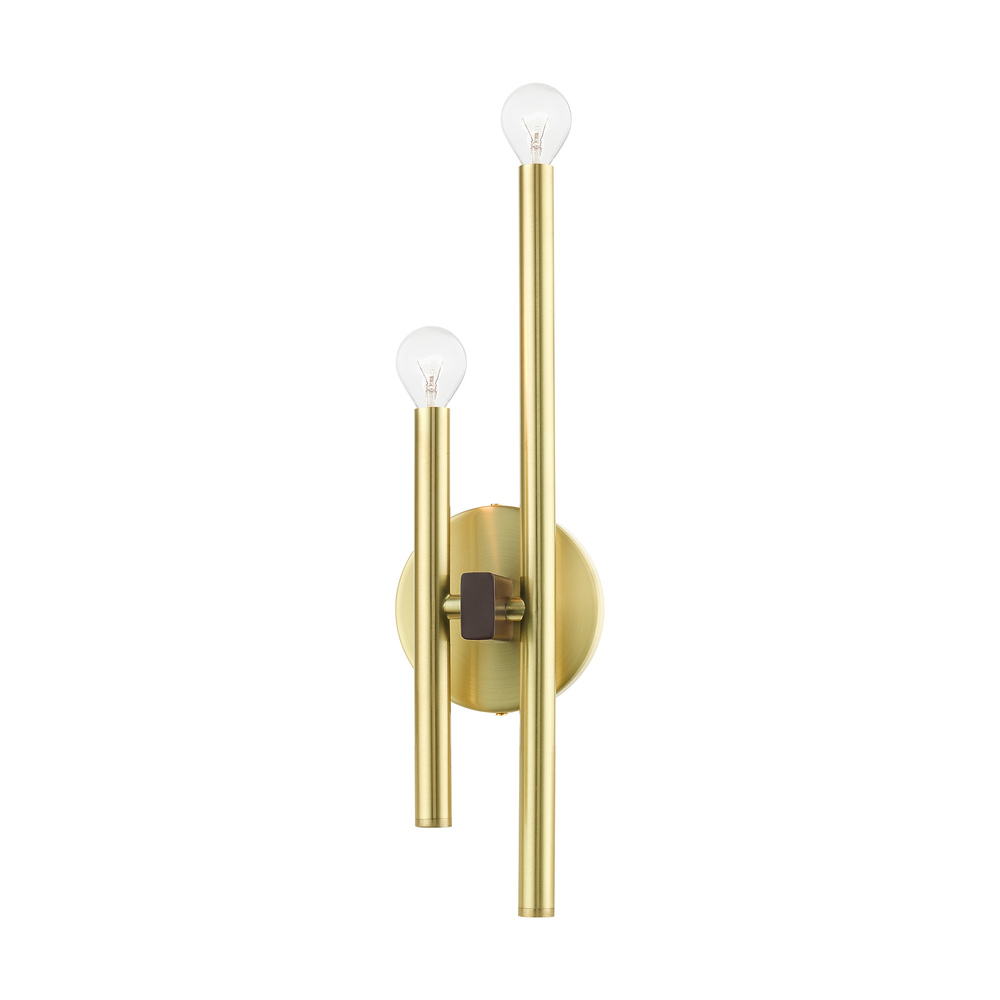 2 Lt Satin Brass  ADA Double Sconce