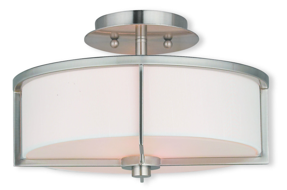 2 Light Brushed Nickel Ceiling Mount