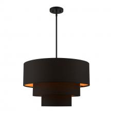 Livex Lighting 45619-04 - 4 Light Black Pendant Chandelier