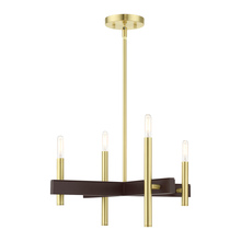 Livex Lighting 49344-12 - 4 Lt Satin Brass  Chandelier