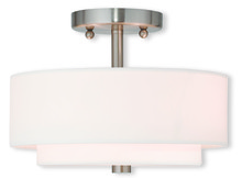 Livex Lighting 51042-91 - 2 Light Brushed Nickel Ceiling Mount