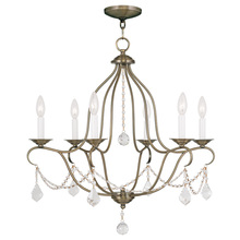 Livex Lighting 6426-01 - 6 Light Antique Brass Chandelier