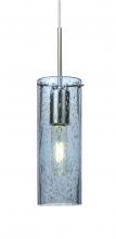 Besa Lighting 1JC-JUNI10BL-SN - Besa, Juni 10 Cord Pendant, Blue Bubble, Satin Nickel, 1x60W Medium Base