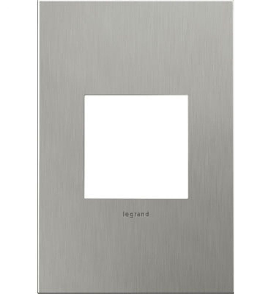 Adorne® Brushed Stainless Steel One-Gang Screwless Wall Plate