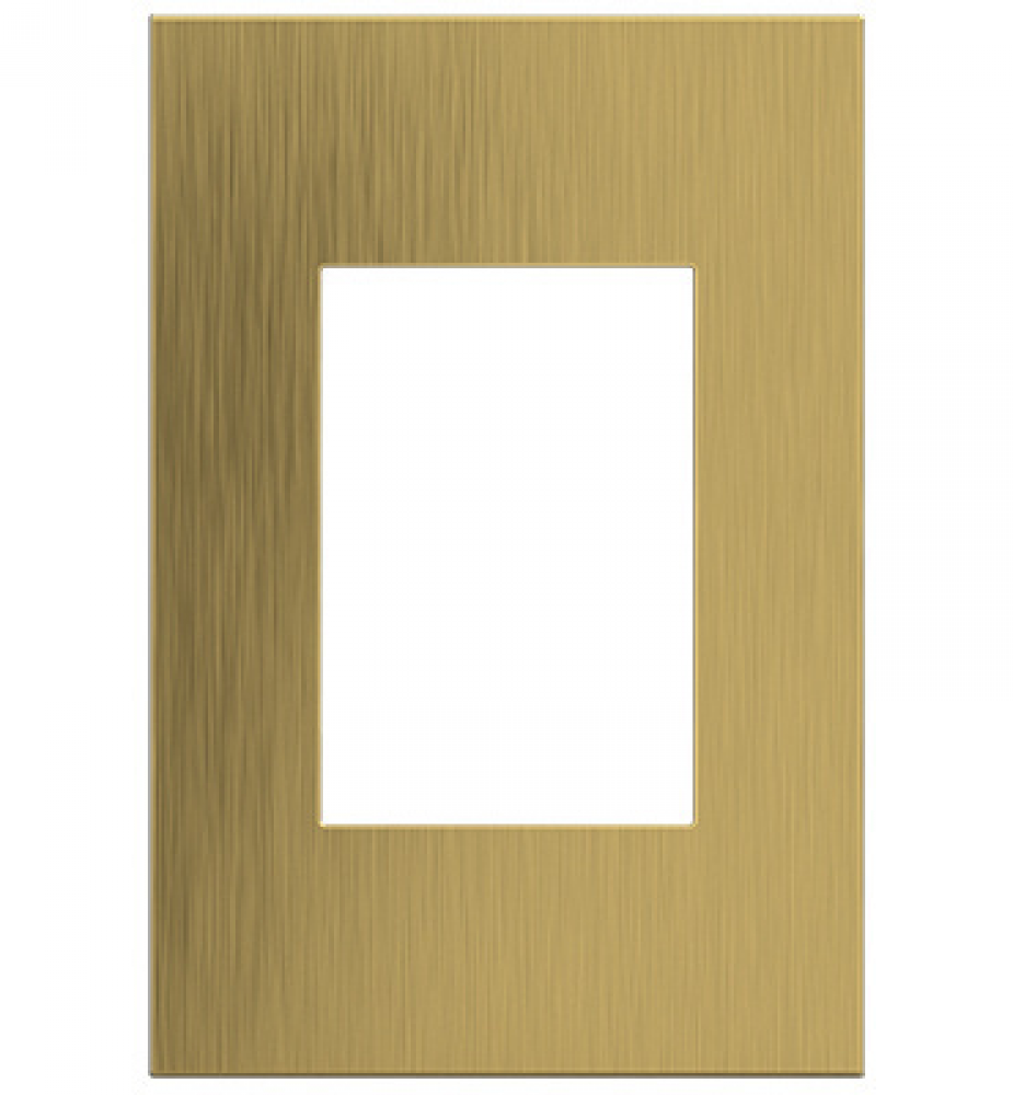 Adorne® Brushed Satin Brass One-Gang-Plus Screwless Wall Plate