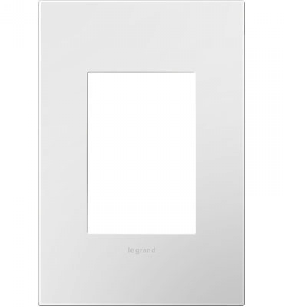 Adorne® Gloss White-on-White One-Gang-Plus Screwless Wall Plate with Microban®