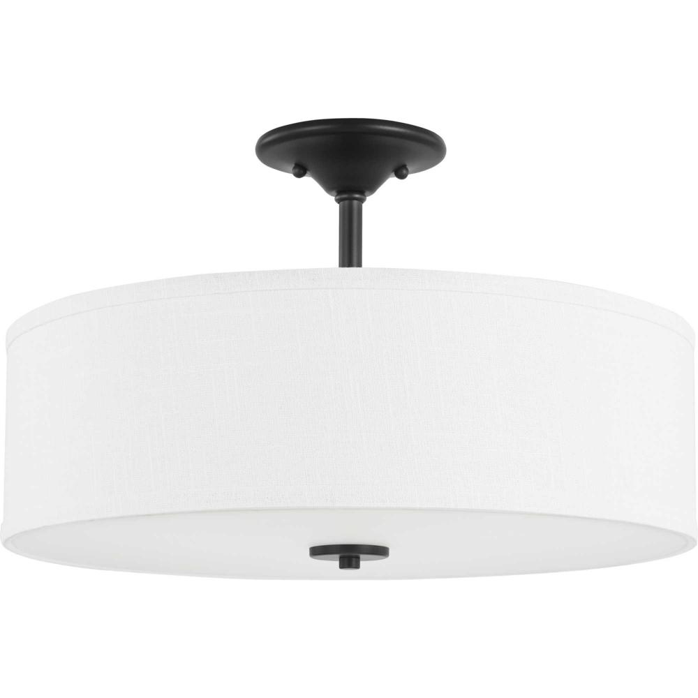 Inspire Collection Graphite Three-Light 18" Semi-Flush Mount