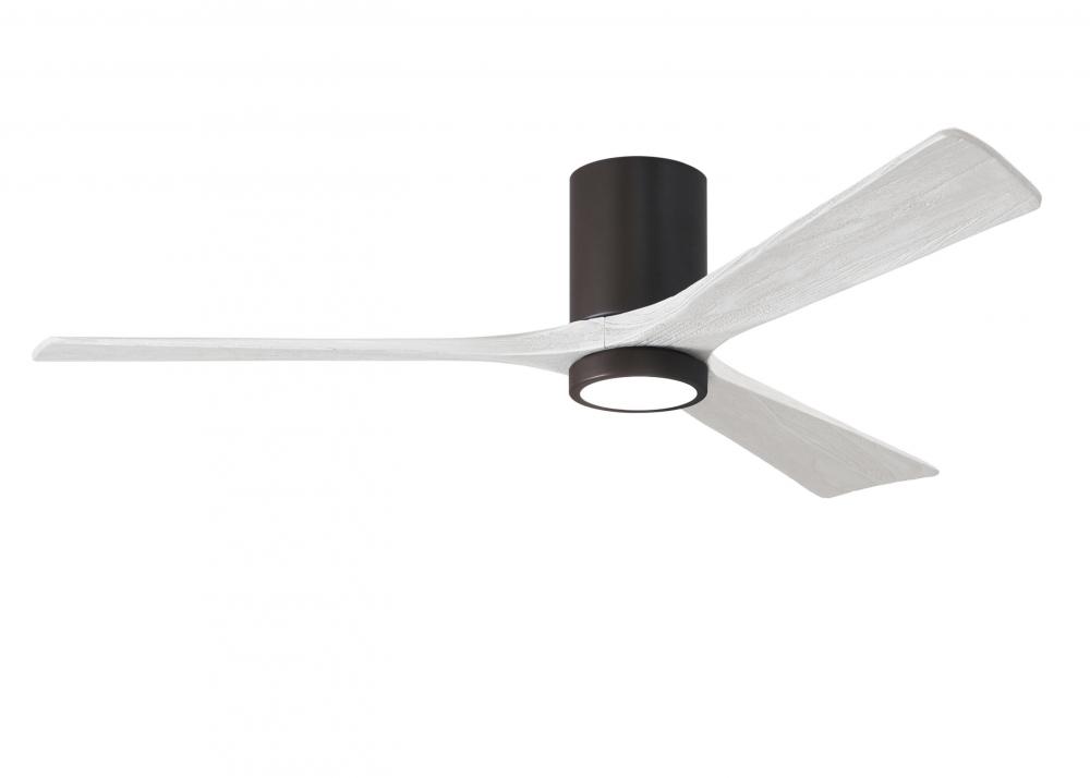 Irene-3HLK three-blade flush mount paddle fan in Textured Bronze finish with 60” solid matte whi