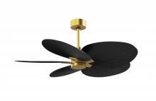 Matthews Fan Company AKTP-BRBR-BK - Alessandra Tropical 5-blade ceiling fan in Brushed Brass and Matte Black blades.