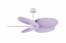 Matthews Fan Company AKTP-MWH-LI - Alessandra Tropical 5-blade ceiling fan in Matte White and Lilac blades.