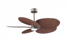 Matthews Fan Company AKTPLK-BN-WN - Alessandra Tropical 5-blade ceiling fan in Brushed Nickel and Walnut tone blades.