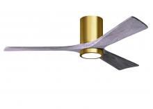 Matthews Fan Company IR3HLK-BRBR-BW-52 - Irene-3HLK three-blade flush mount paddle fan in Brushed Brass finish with 52” solid barn wood t