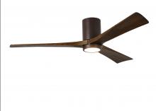 Matthews Fan Company IR3HLK-TB-WA-60 - Irene-3HLK three-blade flush mount paddle fan in Textured Bronze finish with 60” solid walnut to