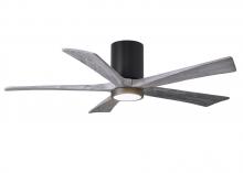 Matthews Fan Company IR5HLK-BK-BW-52 - IR5HLK five-blade flush mount paddle fan in Matte Black finish with 52” solid barn wood tone bla