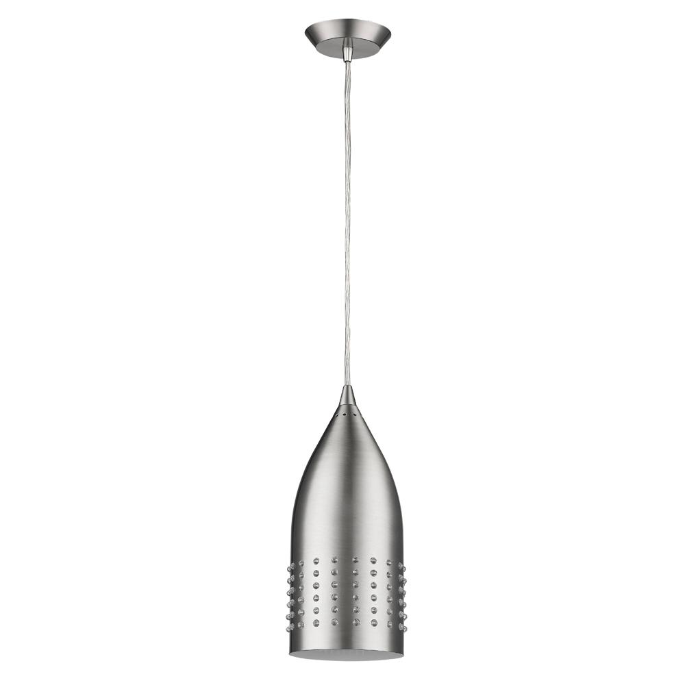 Prism Indoor 1-Light Pendant W/Metal Shade In Satin Nickel