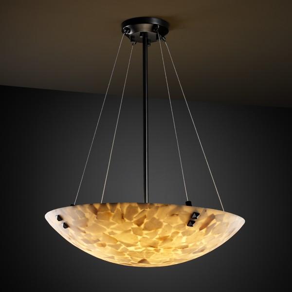 36" LED Pendant Bowl w/ PAIR CYLINDRICAL FINIALS