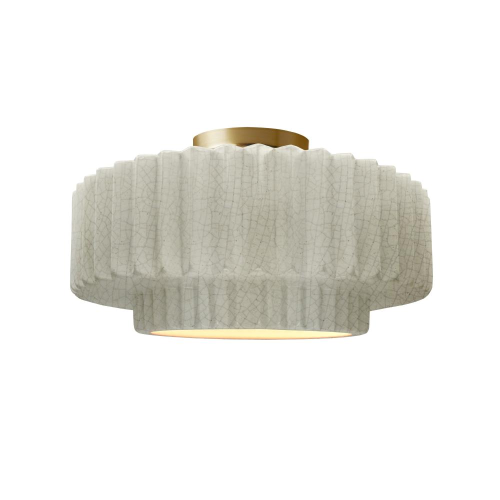 Medium Tier Pleated Semi-Flush