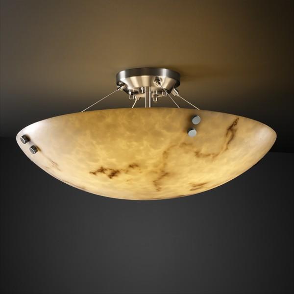 24" Semi-Flush Bowl w/ LARGE SQUARE W/ POINT FINIALS