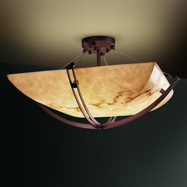 24" LED Semi-Flush Bowl w/ Crossbar