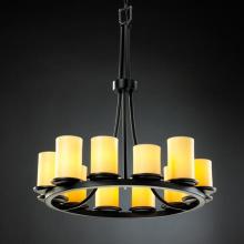 Justice Design Group CNDL-8763-14-AMBR-MBLK - Dakota 12-Light Ring Chandelier (Tall)