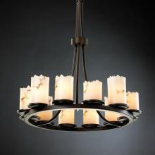 Justice Design Group FAL-8763-10-DBRZ - Dakota 12-Light Ring Chandelier (Tall)