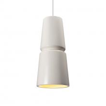 Justice Design Group CER-6430-MAT-NCKL-WTCD - Small Cone 1-Light Pendant