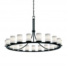 Justice Design Group FSN-8716-10-WEVE-MBLK - Dakota 21-Light 1-Tier Ring Chandelier