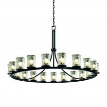 Justice Design Group GLA-8716-16-CLRT-MBLK - Dakota 21-Light 1-Tier Ring Chandelier