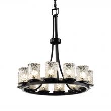 Justice Design Group GLA-8763-16-CLRT-MBLK-LED12-8400 - Dakota 12-Light Ring LED Chandelier (Tall)