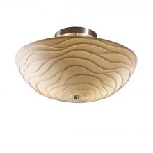 Justice Design Group PNA-9690-35-WAVE-NCKL - 14" Round Bowl Semi-Flush