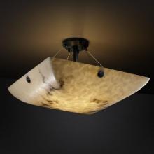 Justice Design Group FAL-9657-25-MBLK-F6-LED6-6000 - 48" LED Semi-Flush Bowl w/ Concentric Circles Finials