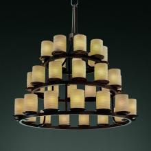 Justice Design Group POR-8712-10-SAWT-DBRZ - Dakota 36-Light 3-Tier Ring Chandelier