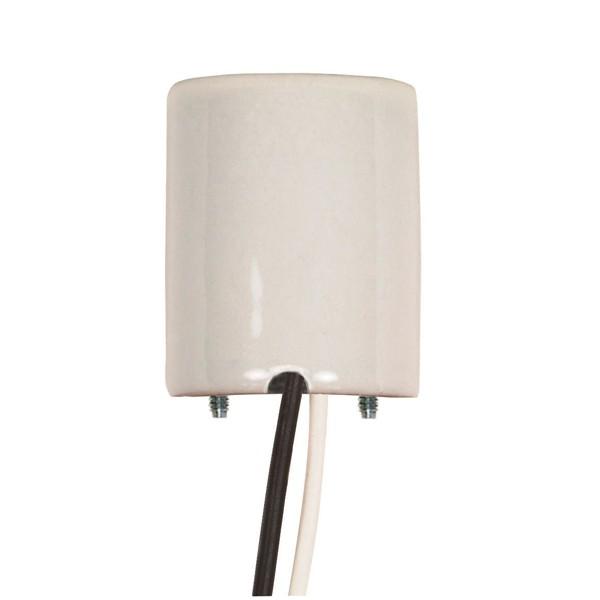 Keyless Porcelain Socket With Paper Liner; Mounting Screws Held Captive; 2 Wireways; 36" Leads