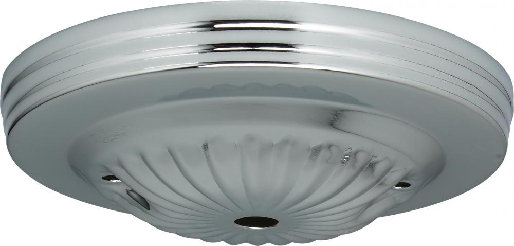 Ribbed Canopy; Canopy Only; Chrome Finish; 5" Diameter; 7/16" Center Hole; 2 -8/32 Bar Holes