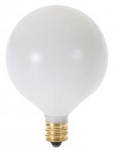 Satco Products Inc. S3824 - 15 Watt G16 1/2 Incandescent; Satin White; 1500 Average rated hours; 94 Lumens; Candelabra base; 120