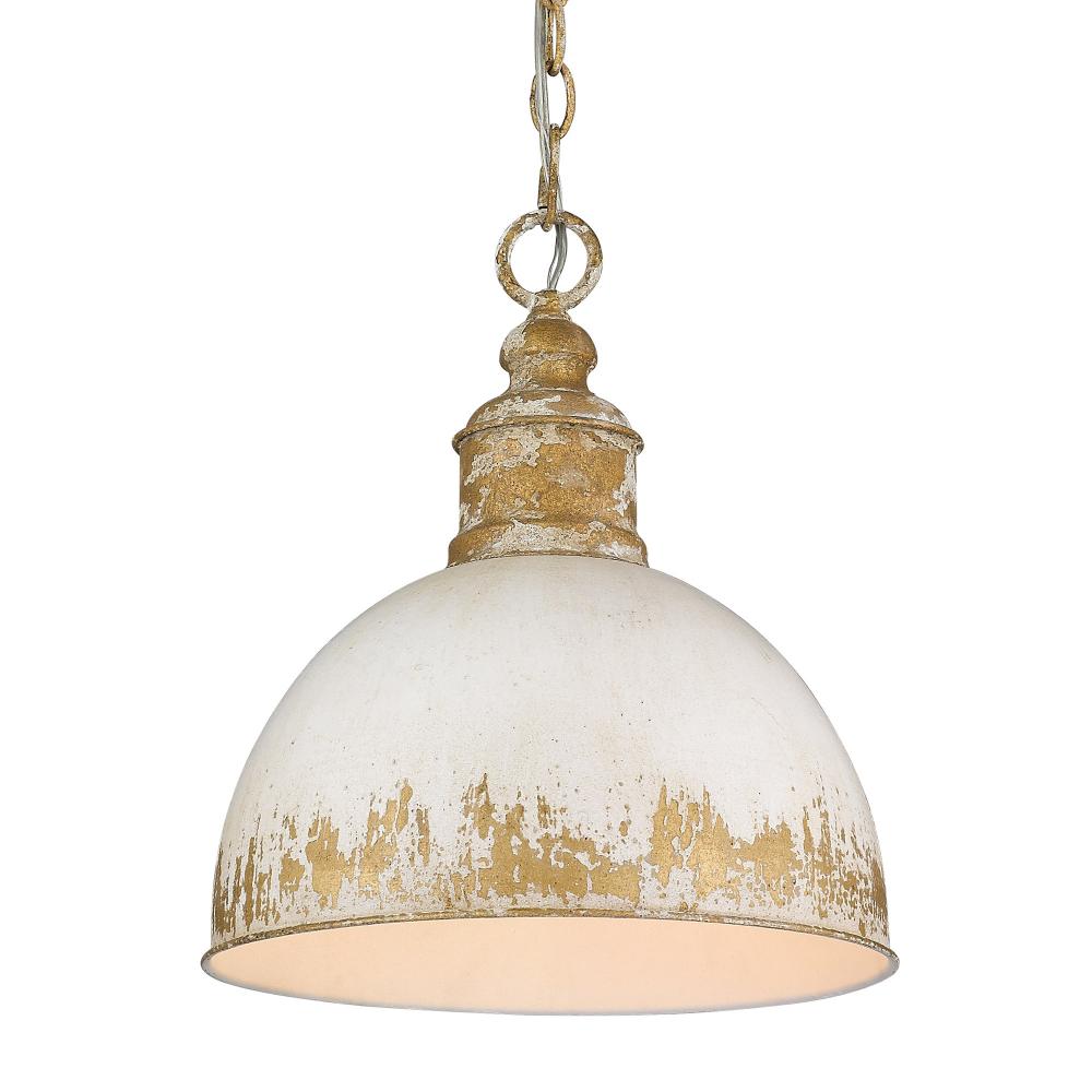 Alison Medium Pendant in Vintage Gold with Antique Ivory Shade