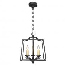 Golden 3072-3P NB - Athena NB 3 Light Pendant in Natural Black