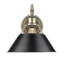 Golden 3306-1W AB-BLK - Orwell 1-Light Wall Sconce in Aged Brass with Matte Black