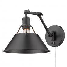 Golden 3306-A1W BLK-BLK - Orwell Articulating Wall Sconce in Matte Black