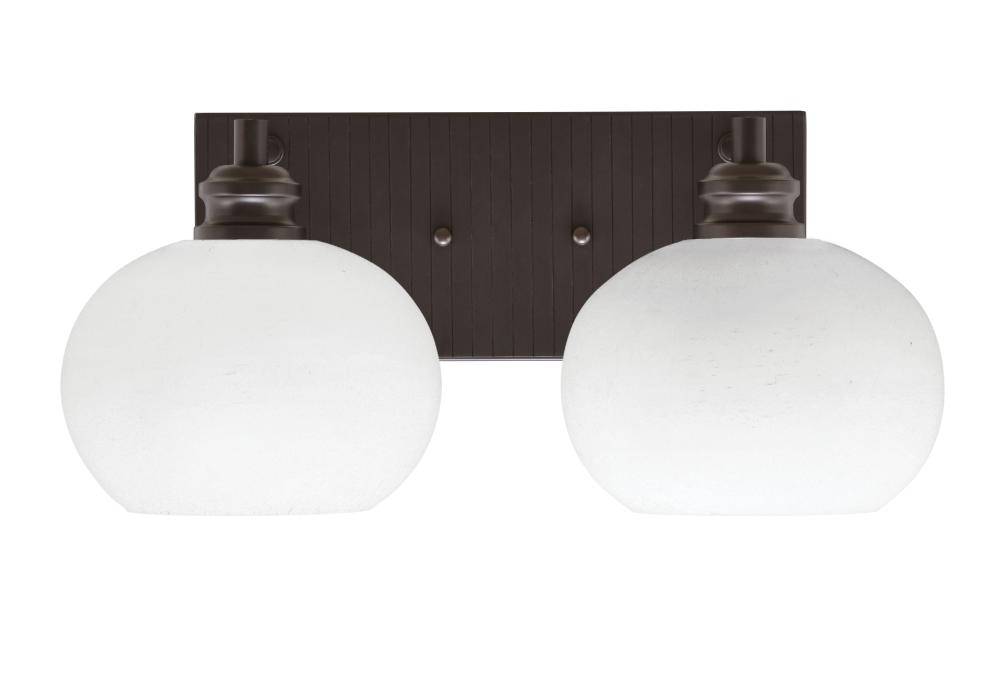 Edge 2 Light Bath Bar, Espresso Finish, 7" White Muslin Glass