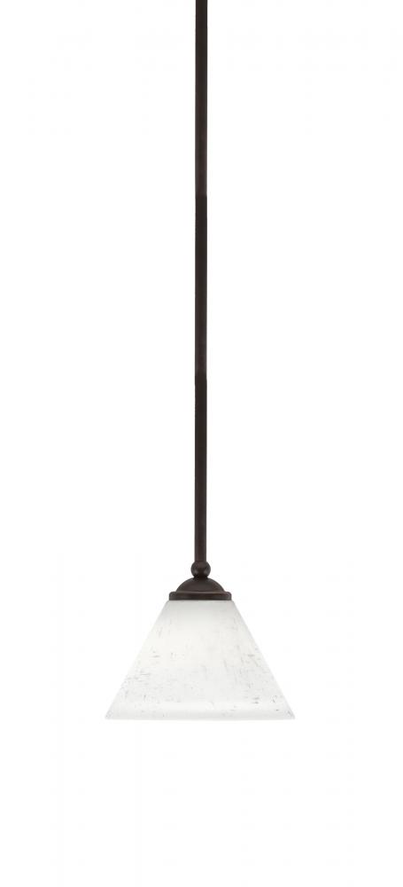 Zilo Stem Hung Mini Pendant, Dark Granite Finish, 7" White Muslin Glass