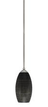 Toltec Company 560-GP-4049 - Zilo Stem Mini Pendant, Graphite Finish, 5.5" Black Matrix Glass