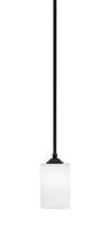 Toltec Company 560-MB-310 - Zilo Stem Mini Pendant, Matte Black Finish, 4" White Muslin Glass