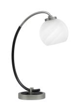 Toltec Company 57-GPMB-4101 - Desk Lamp, Graphite & Matte Black Finish, 5.75" White Marble Glass