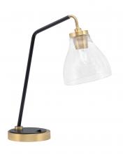 Toltec Company 59-MBNAB-4760 - Desk Lamp, Matte Black & New Age Brass Finish, 6.25" Clear Bubble Glass