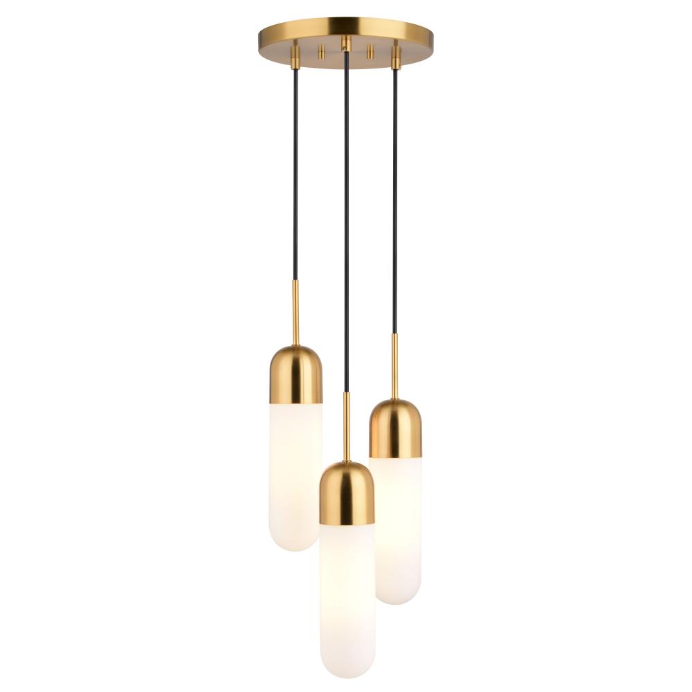 Thalia 10-in. W 3 Light Pendant Antique Gold